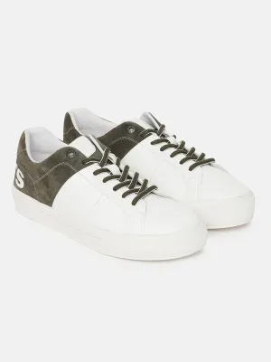 Men's White And Green Colorblock Shoes Composite Sneakers