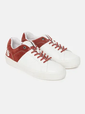 Men's White And Red Colorblock Shoes Chuck Taylor Sneakers