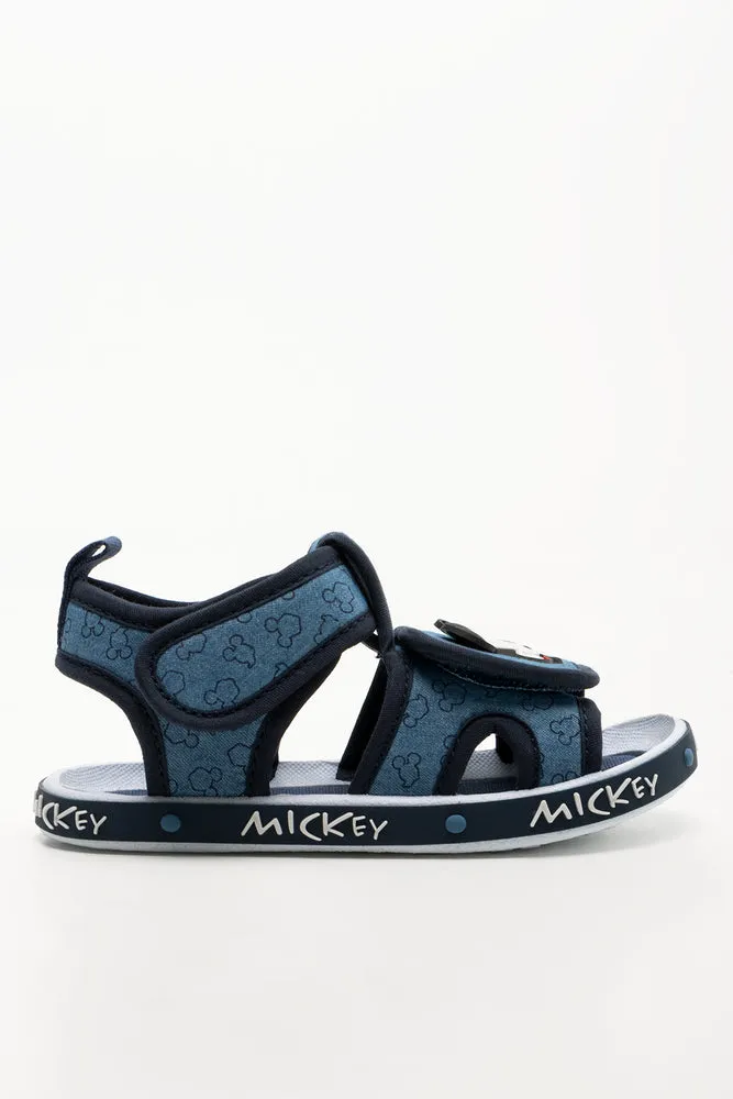 In Usa Mickey Mouse Denim Foxing Sandals Blue
