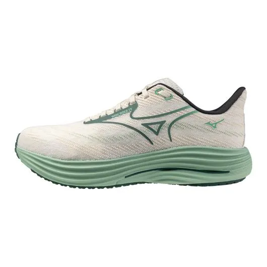 Mizuno Mens Wave Rider 29 Running Shoes White/Bistro Green Fashion Running Shoes