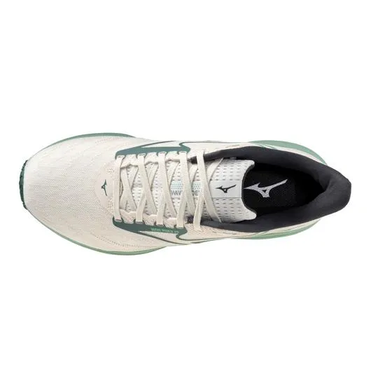 Mizuno Mens Wave Rider 29 Running Shoes White/Bistro Green Ladies Running Shoes Sale