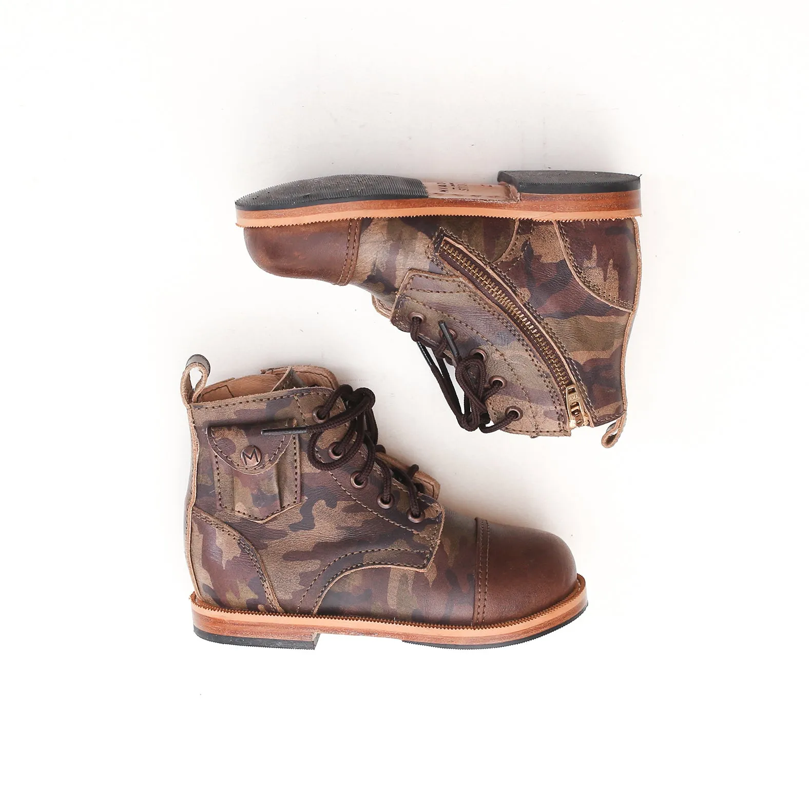 MK2016 - Heirloom Luxe Boots Camo Cafe [Children Leather Boots] Sandals St Lucia Hotels