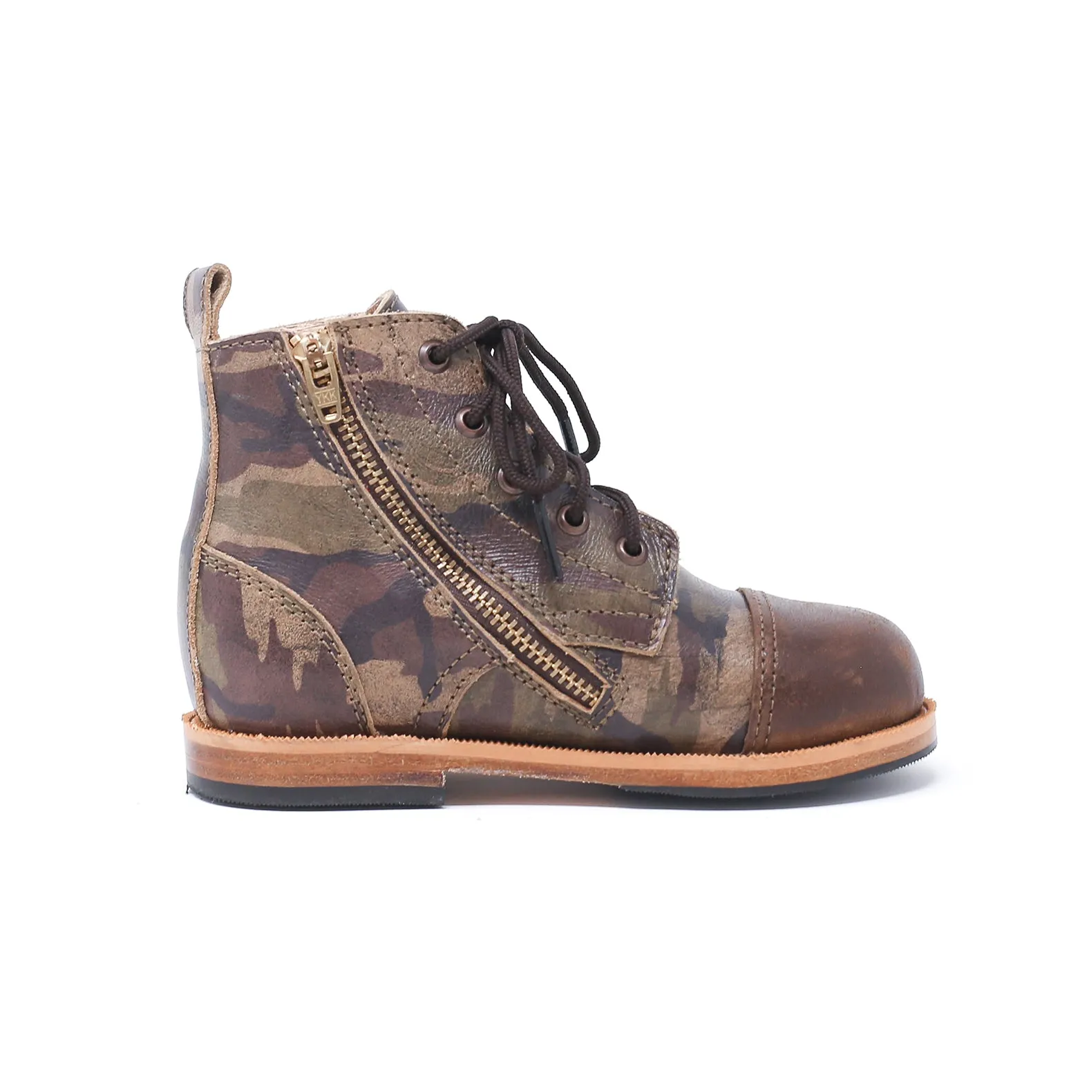 MK2016 - Heirloom Luxe Boots Camo Cafe [Children Leather Boots] Italian Shoemaker Sandals