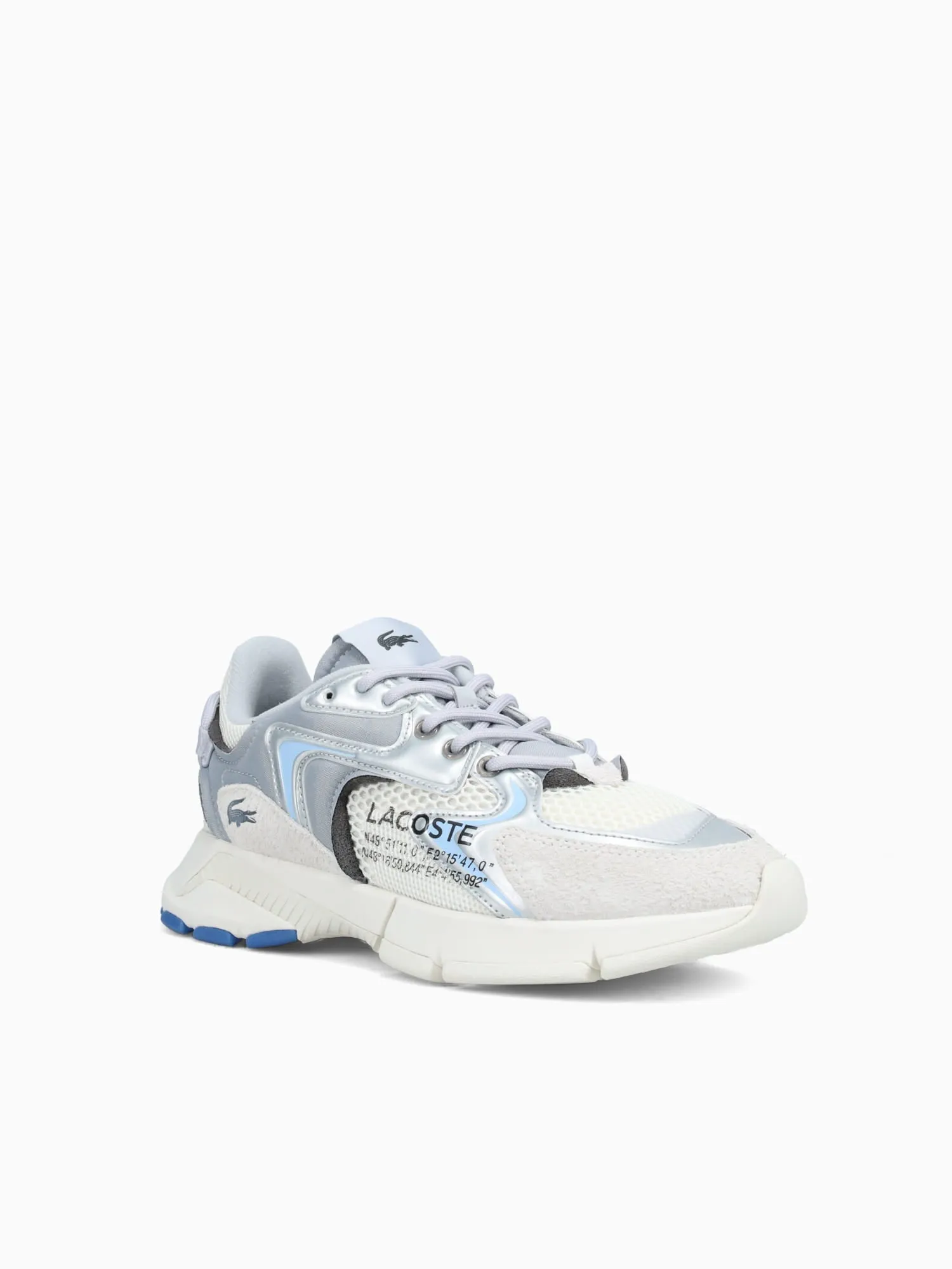 Flat Gladiator Shoes L003 Neo Lt Gry Slv textile