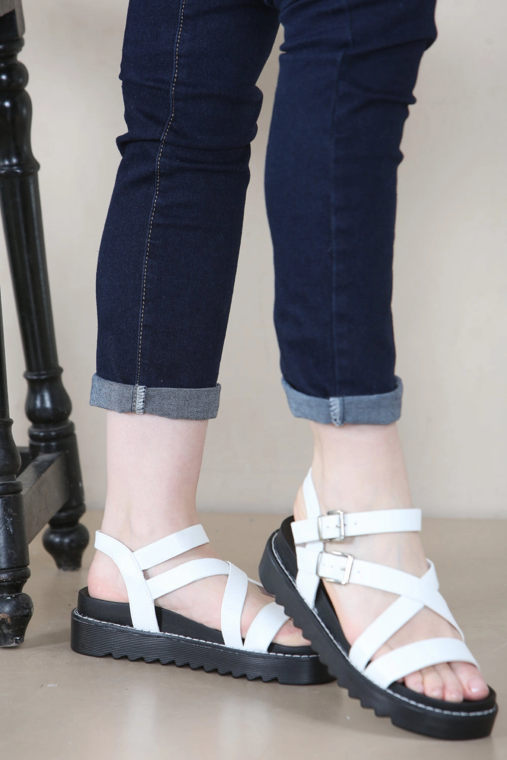 Sandals Royal Caribbean Resort Jamaica Reviews White PU Lizard Strappy Chunky Platform Sandals