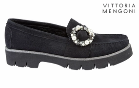 Vm Eagle Black Sherpa Lined Loafers