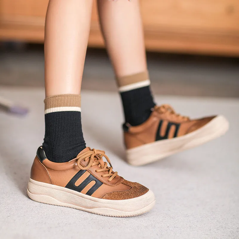 Ugg Flat Shoes Women Fashion Patchwork Leather Flat Casual Shoes