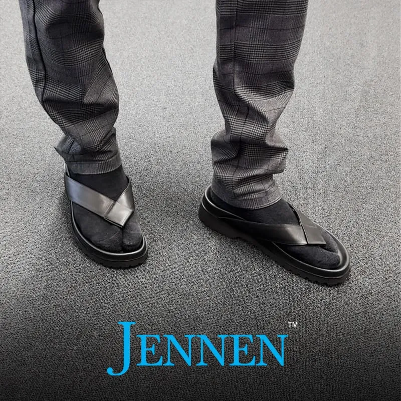 Mr. Newton 6cm  | 2.4 Inches Height Boost | Elevator Slippers for Men Sandals Nail Spa Sylvania