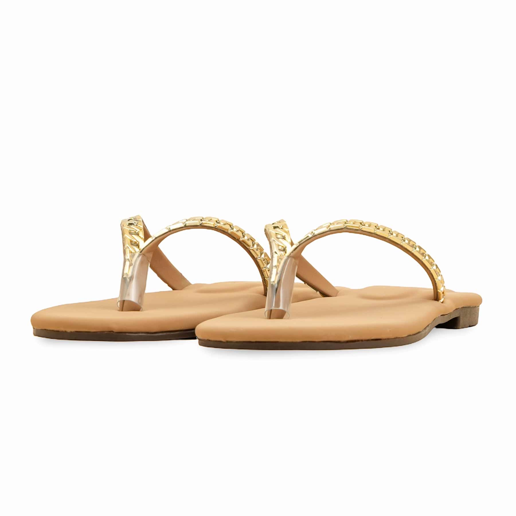 Mustard Casual Chappal For Women CL2119 Flat Shoes With Chain
