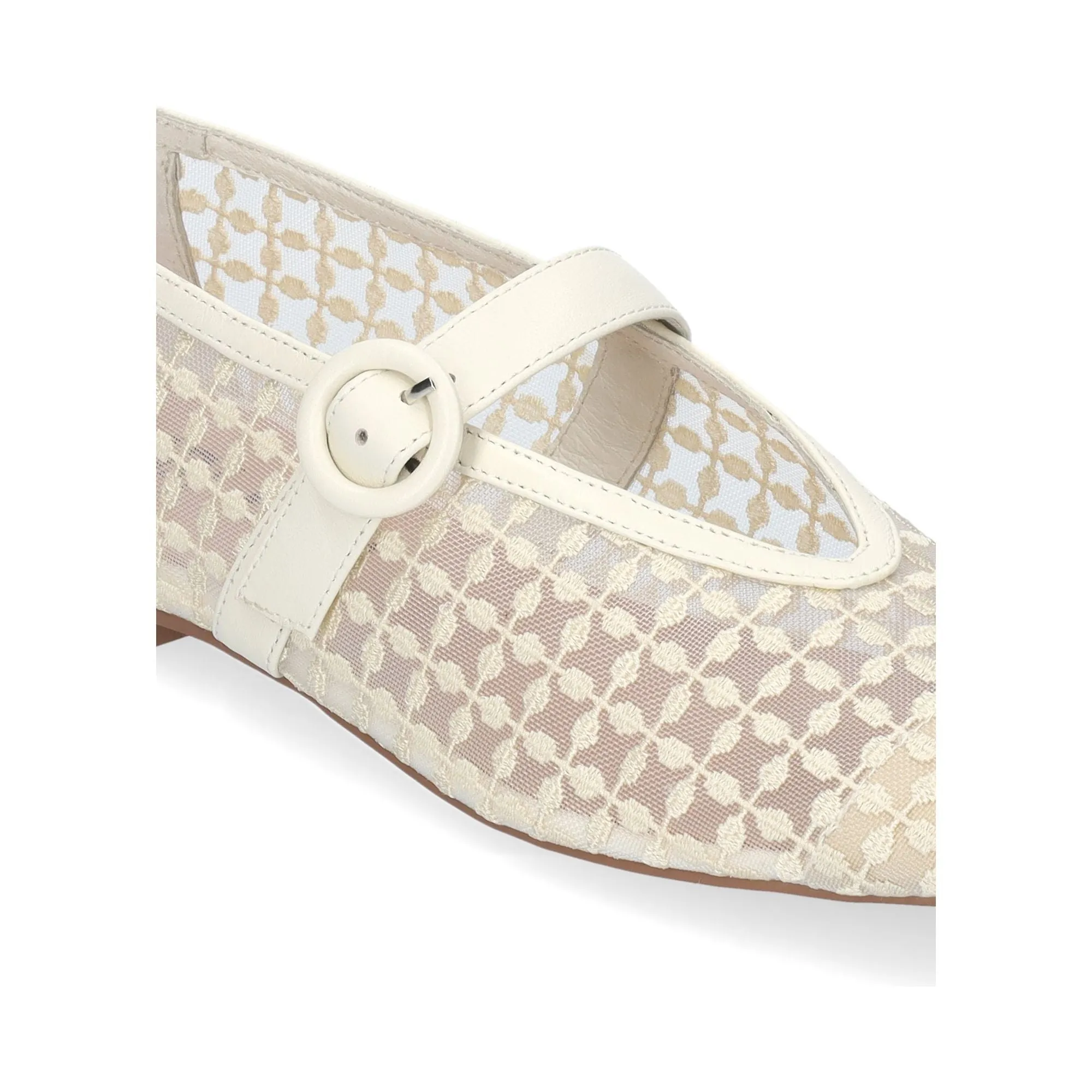 Naila Flat Mesh Ballet Pump Off White Best Flat Shoes For Pregnancy