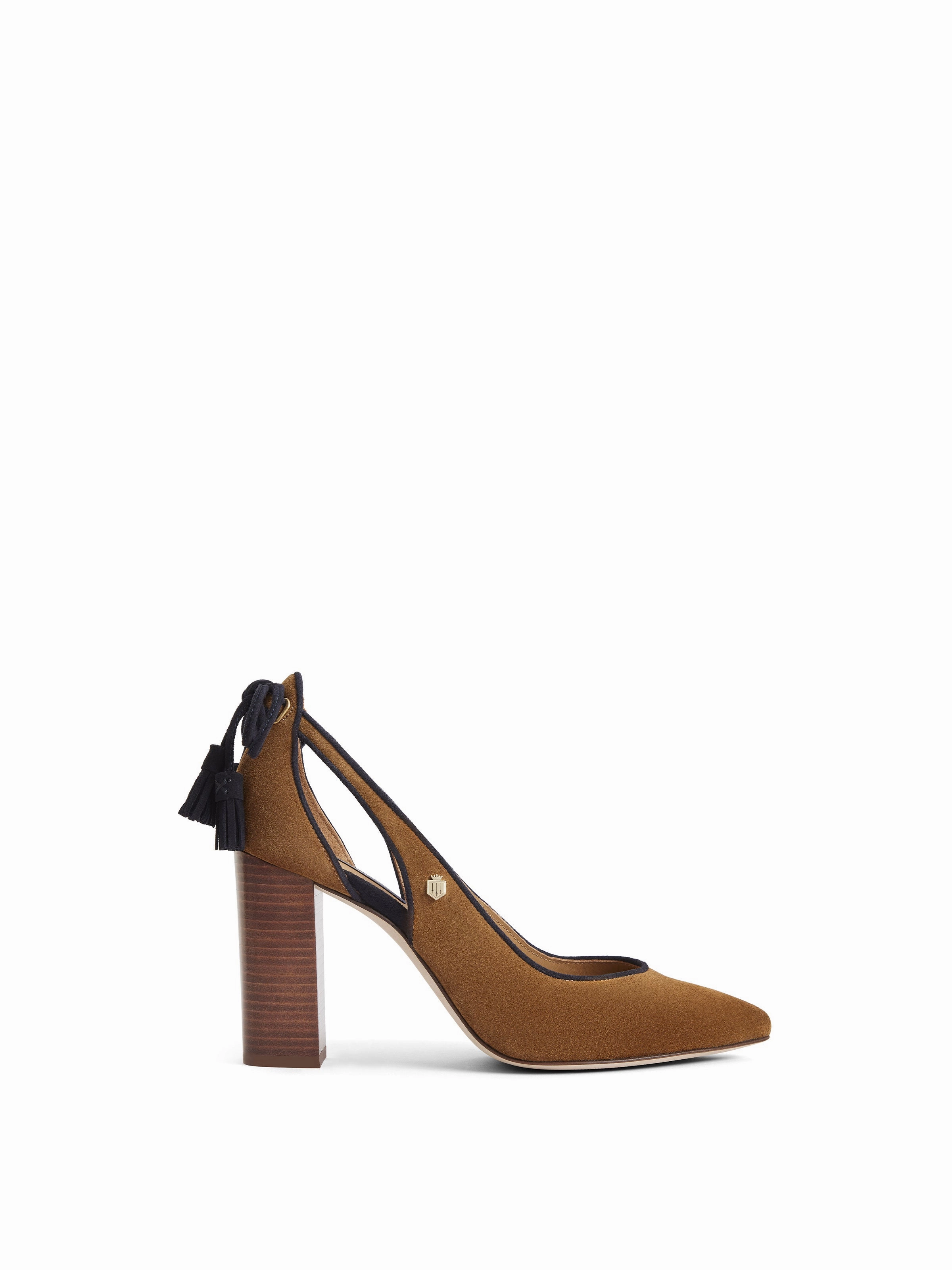 Newbury Heel - Tan & Navy Suede 4.zerogrand Penny Loafers