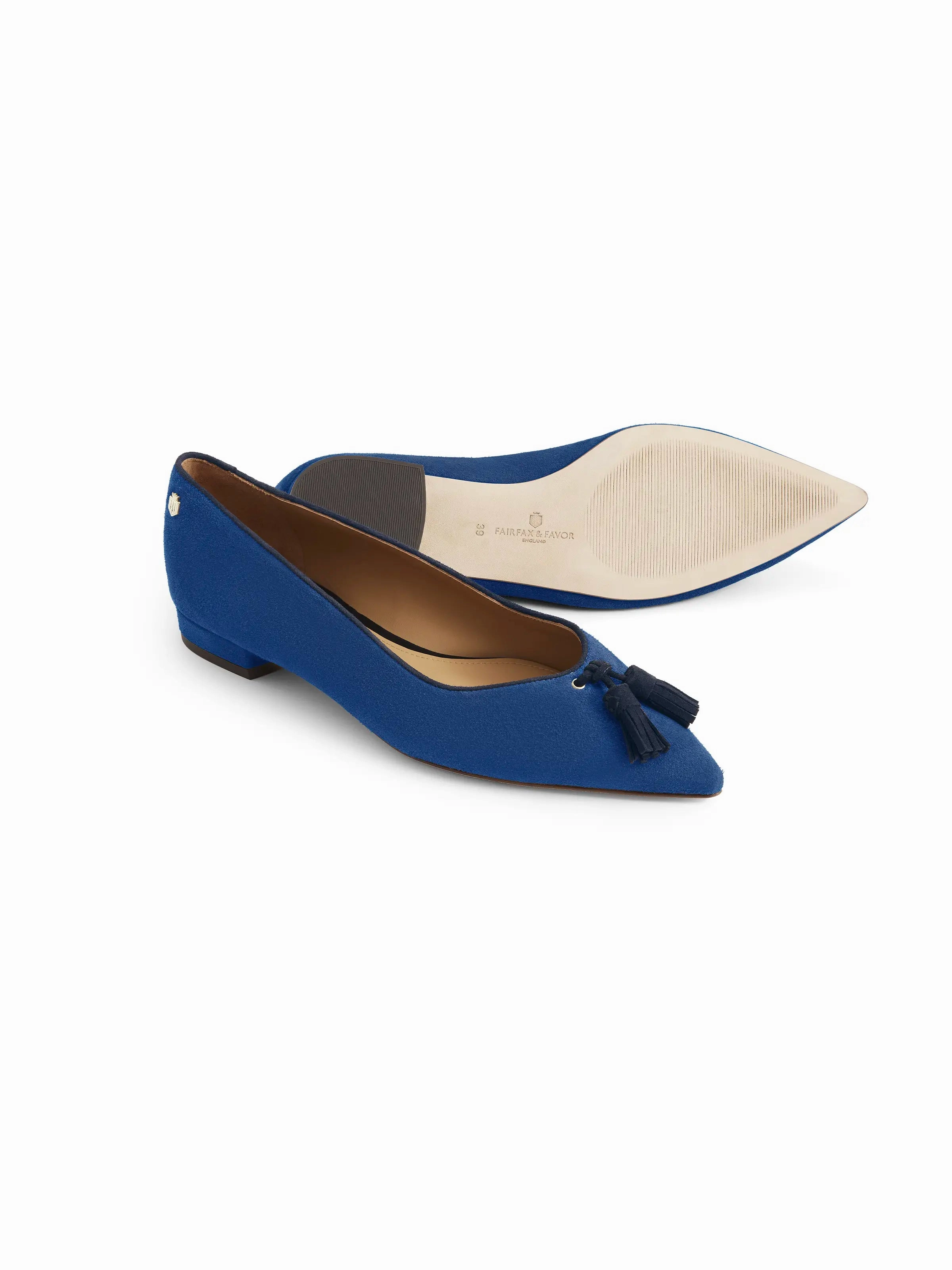Newbury Pump - Porto Blue & Navy Suede Platform Lug Sole Loafers