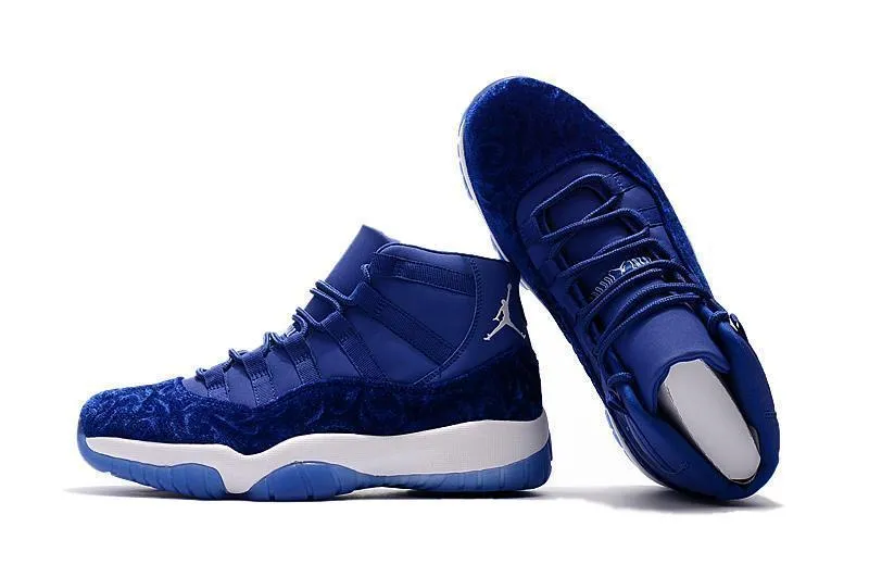 Nike Air Jordan 11 PRM Velvet Heiress Royal Blue Basketball Men Ascent Low Basketball Shoes