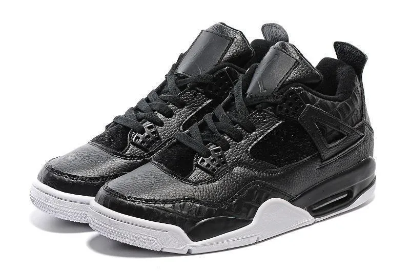 Better Grip For Basketball Shoes Nike Air Jordan 4 Retro Black White Basketball Men