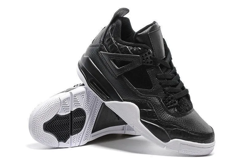 Best Selling Basketball Shoes 2016 Nike Air Jordan 4 Retro Black White Basketball Men