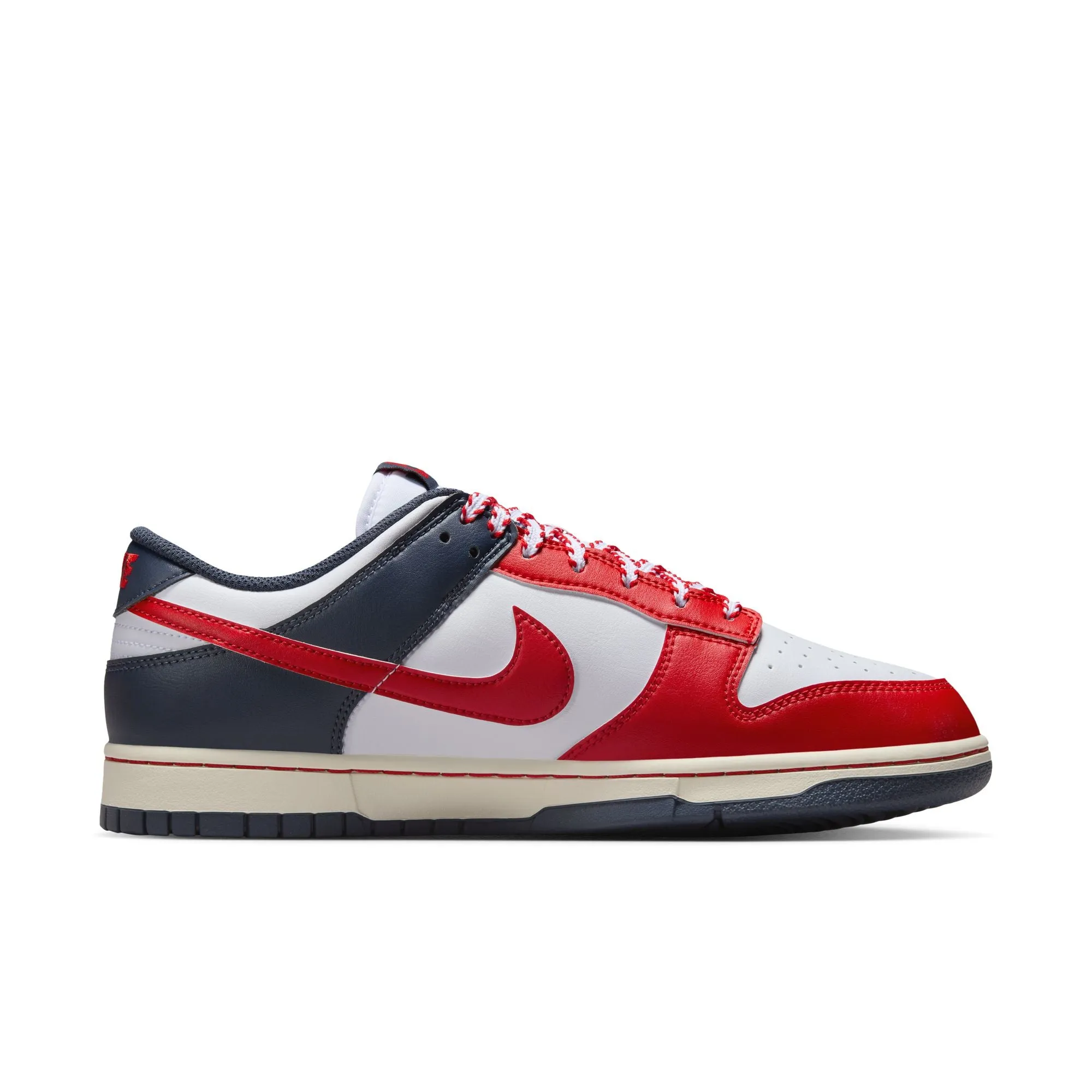 Nike Dunk Low Retro Men's Shoes Color: White/university Red-thunder Blue IM2222-100 Nike Basketball Shoes With Straps