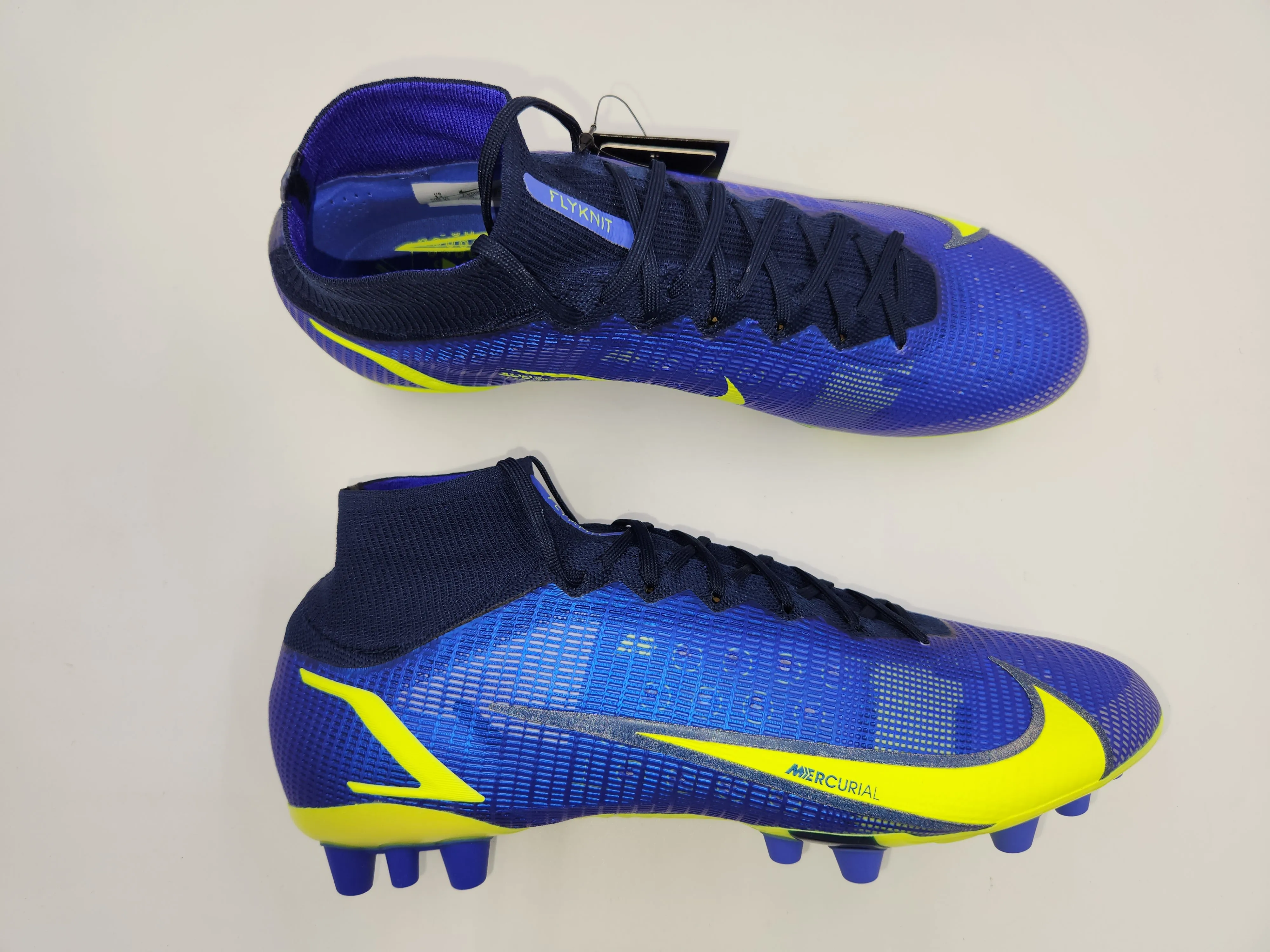 Nike Mercurial Superfly 8 AG Blue Yellow Buy Nike Shoes Near Me