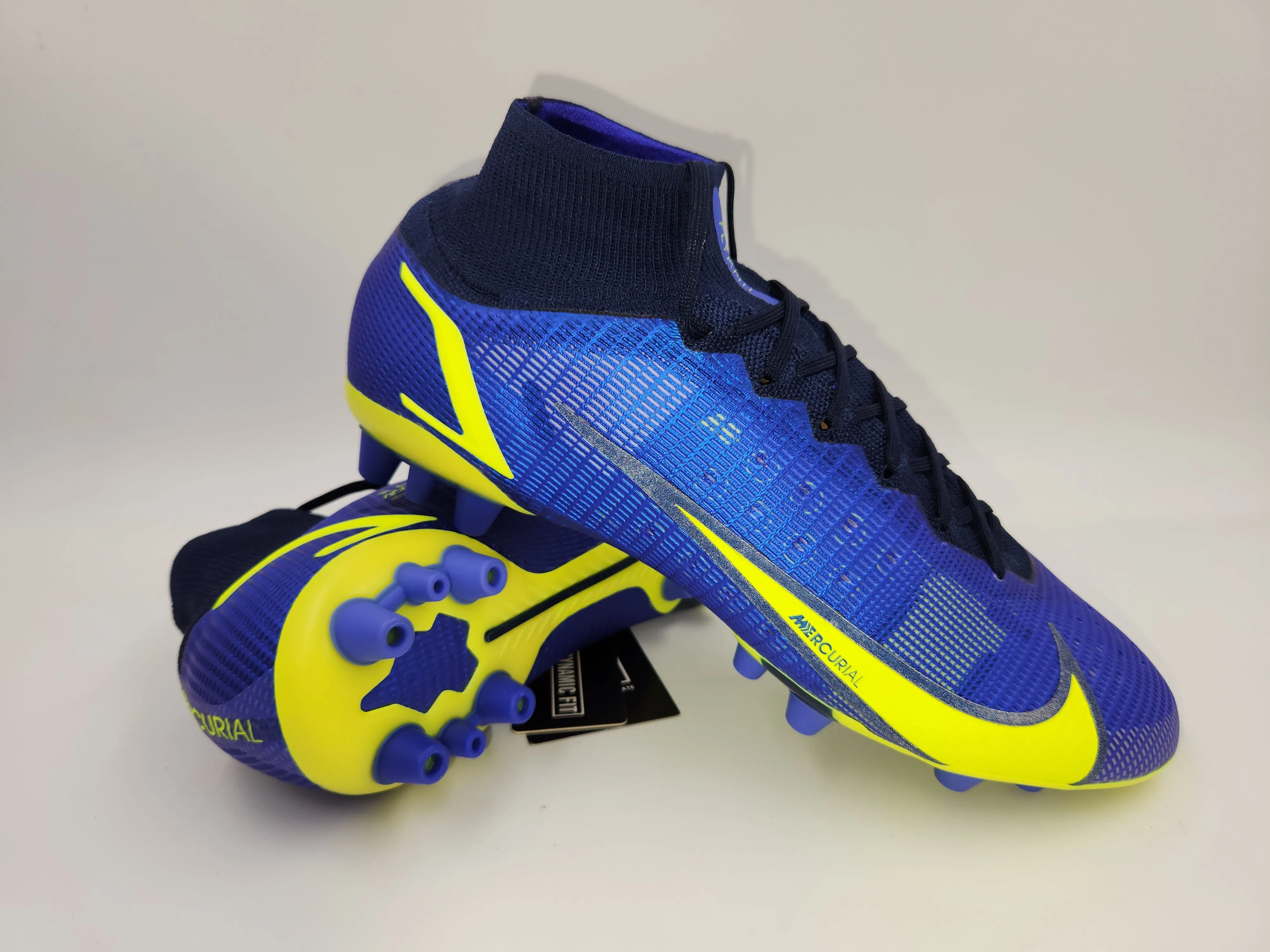 Nike Mercurial Superfly 8 AG Blue Yellow Highest Priced Nike Shoes