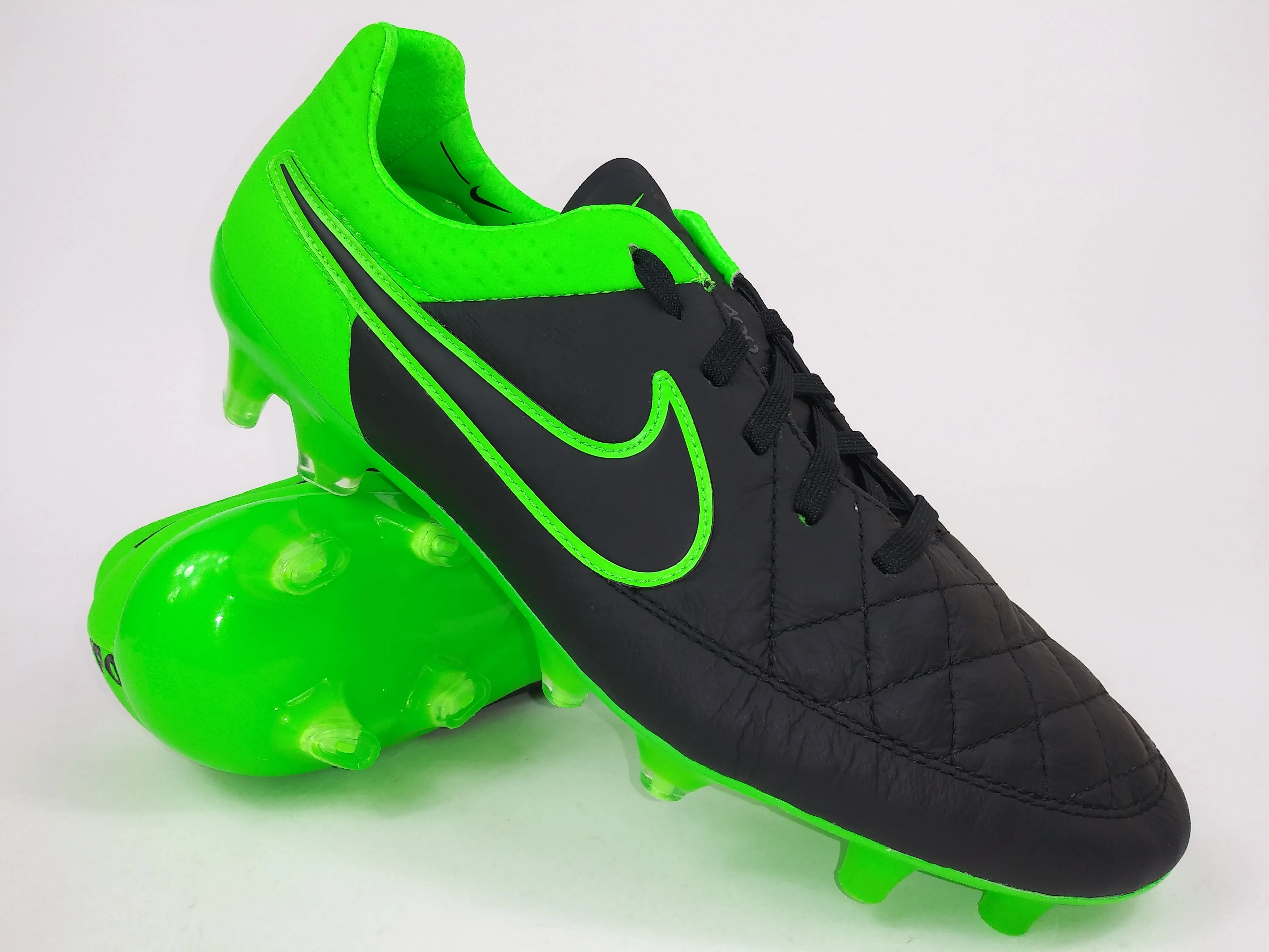 Nike Tiempo Legend V FG Black Green Nike Snakeskin Shoes
