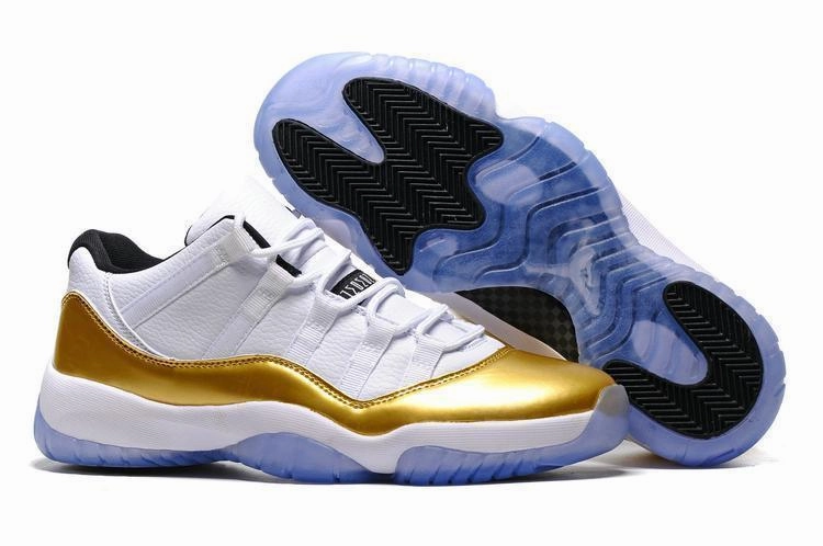 Nike Air Jordan 11 Retro Low White Metallic Gold Coin Basketball Men Best Basketball Shoes Ankle Support