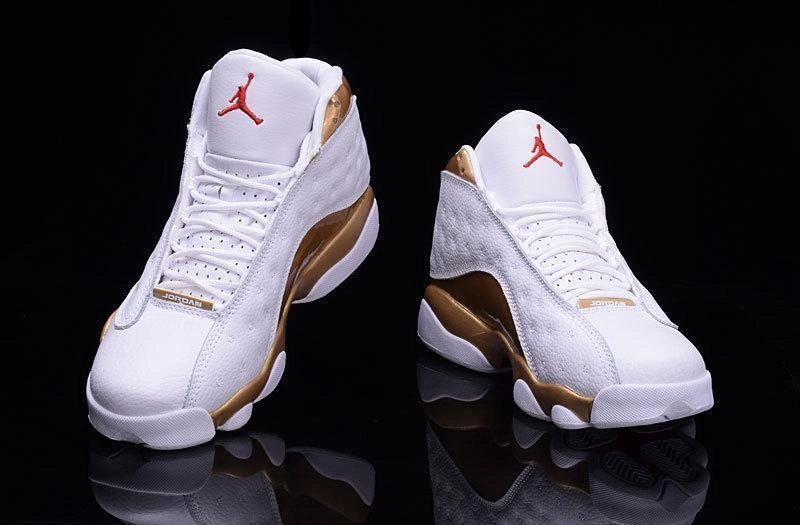 Nike Air Jordan Men 13 Retro White/Gold Basketball Men Difference Between Basketball Shoes And Tennis Shoes