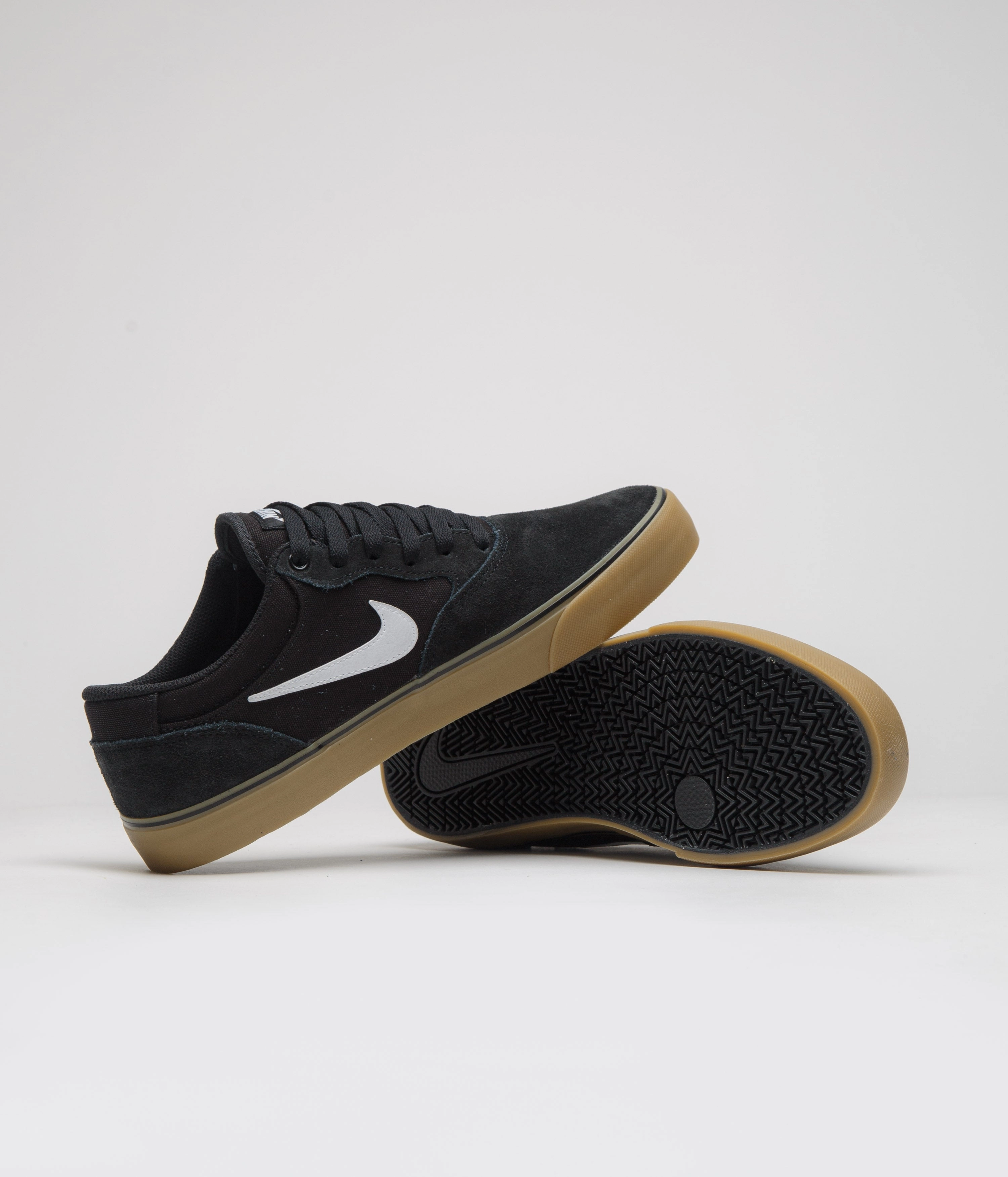 Youth Shoe Size Nike Nike SB Chron 2 Shoes - Black / White - Black - Gum Light Brown