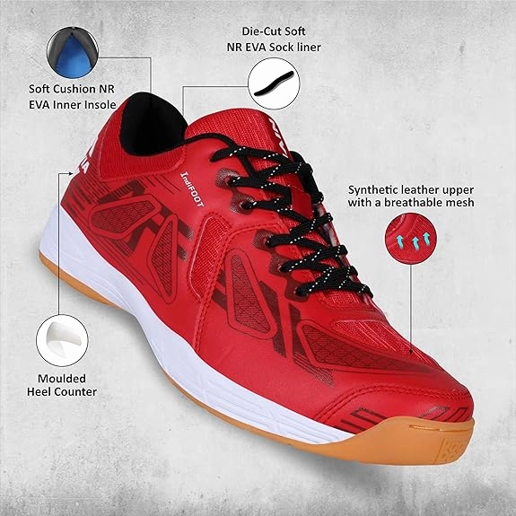 Good Street Basketball Shoes Nivia Appeal 3.0 Badminton Shoes For Men (Red)