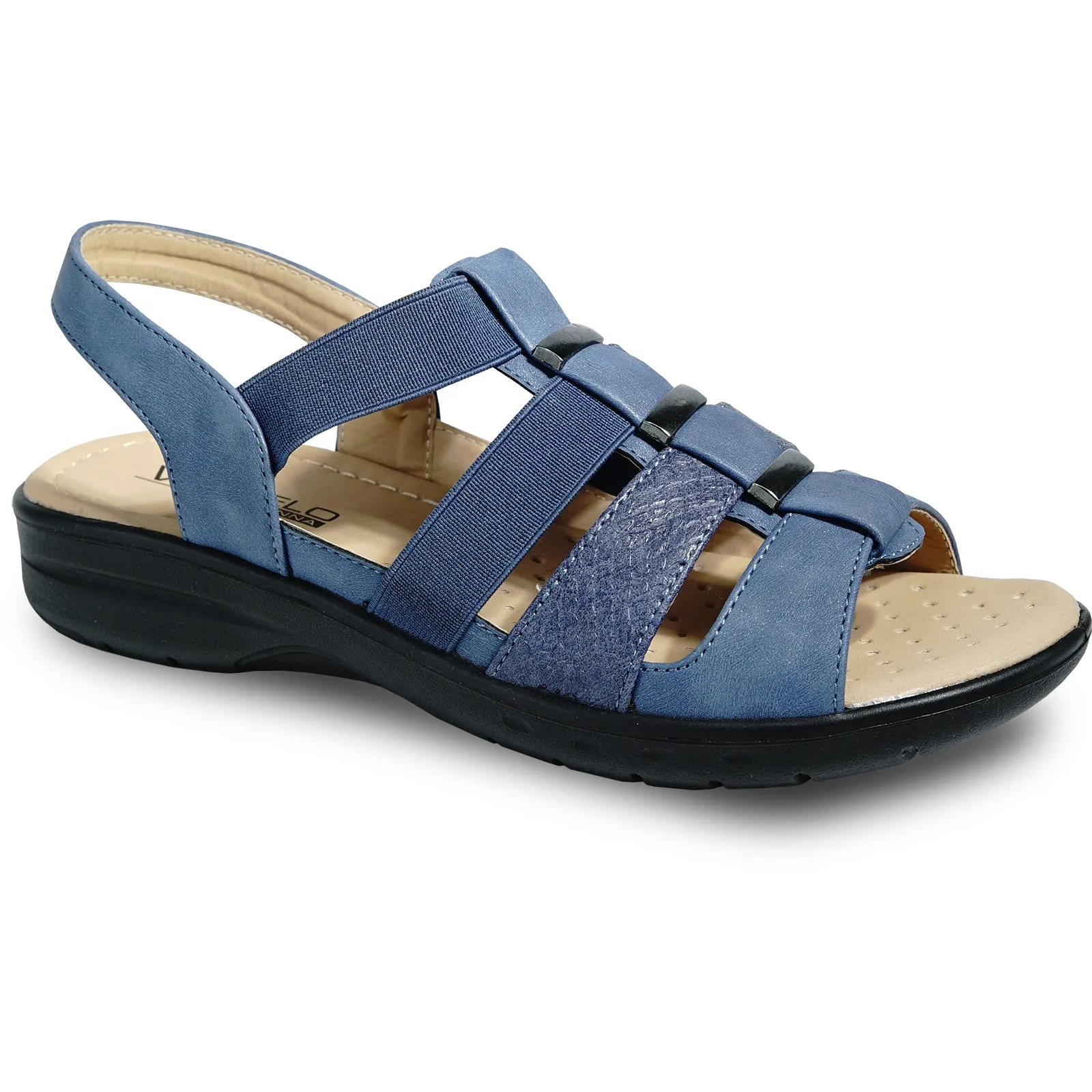 kozi Women Sandal OY5126 Comfort Wedge Sandal Navy Sandals Resort Barbados