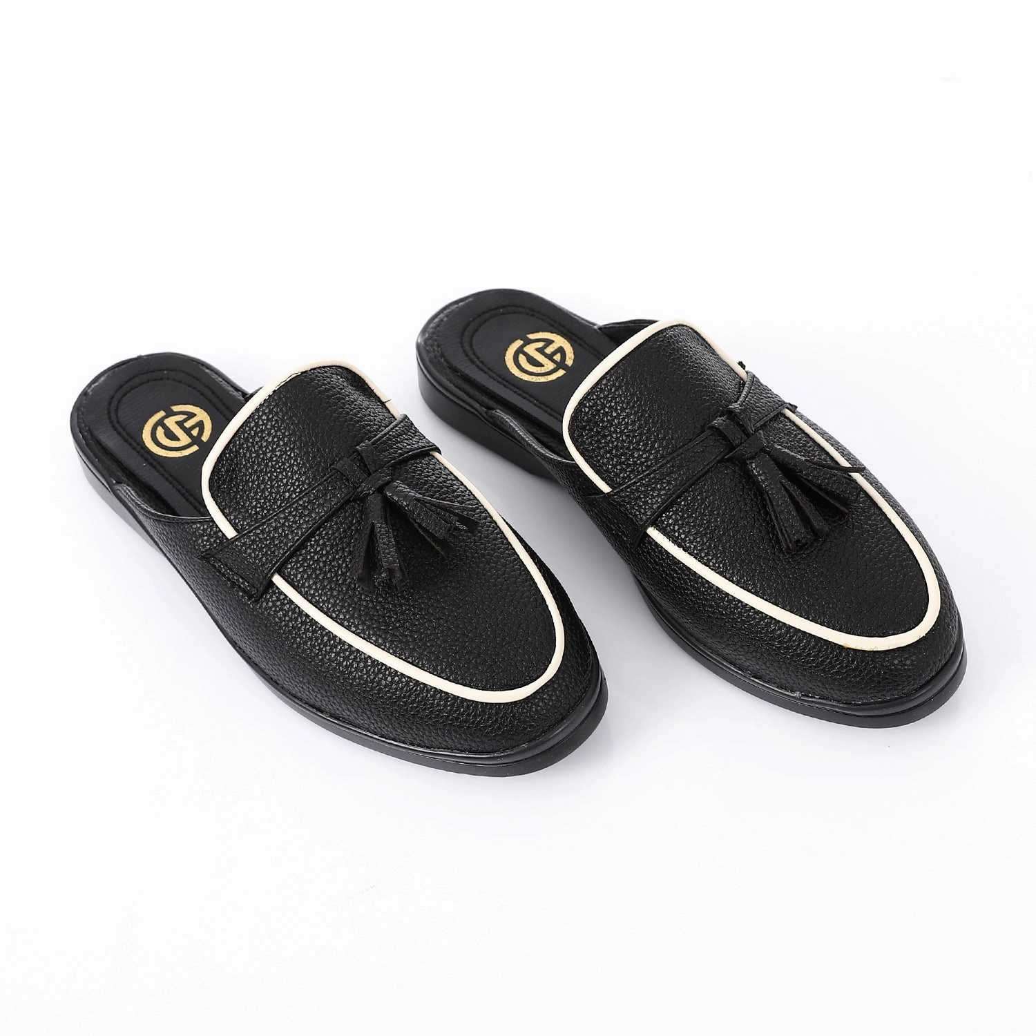 Retro Loafers Noir Edge Tassel Mules