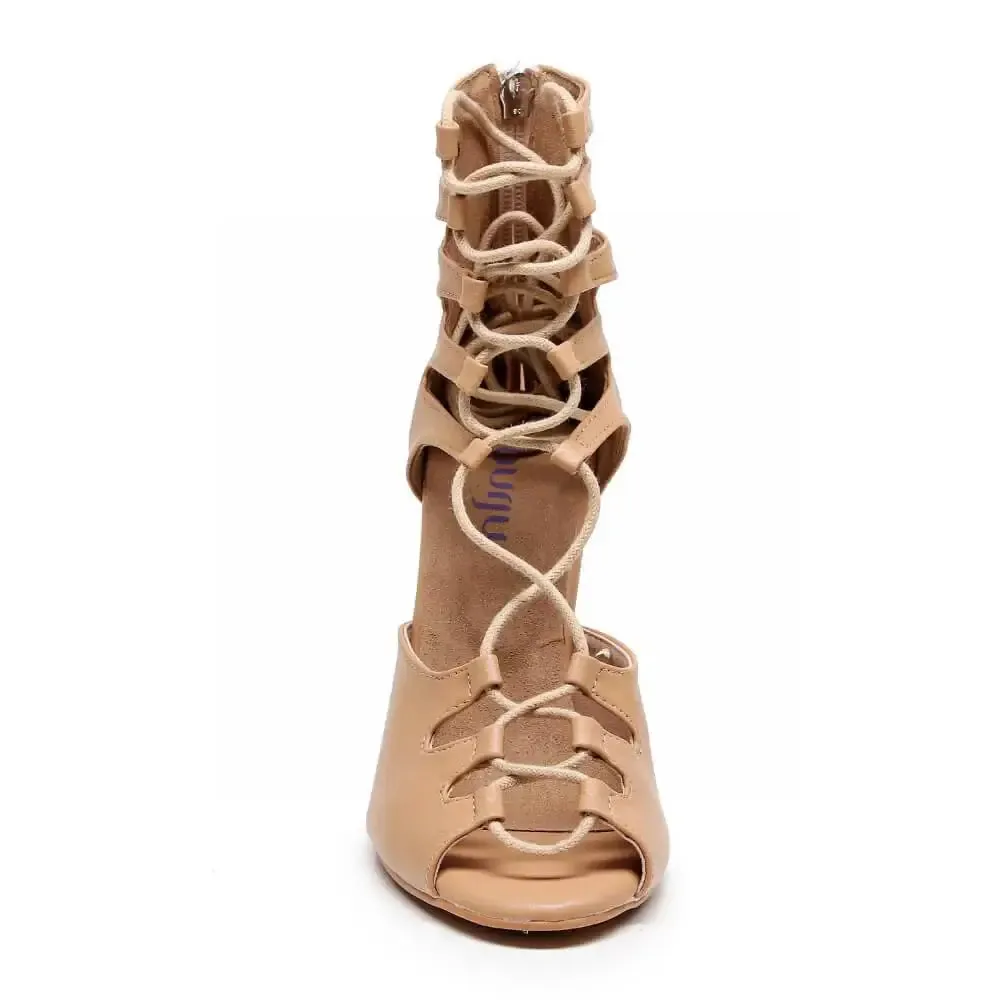 Best Sandals With Arch Support Amalia Adjustable Lace-Up Open-Toe Latin Dance Sandals (Street Sole)