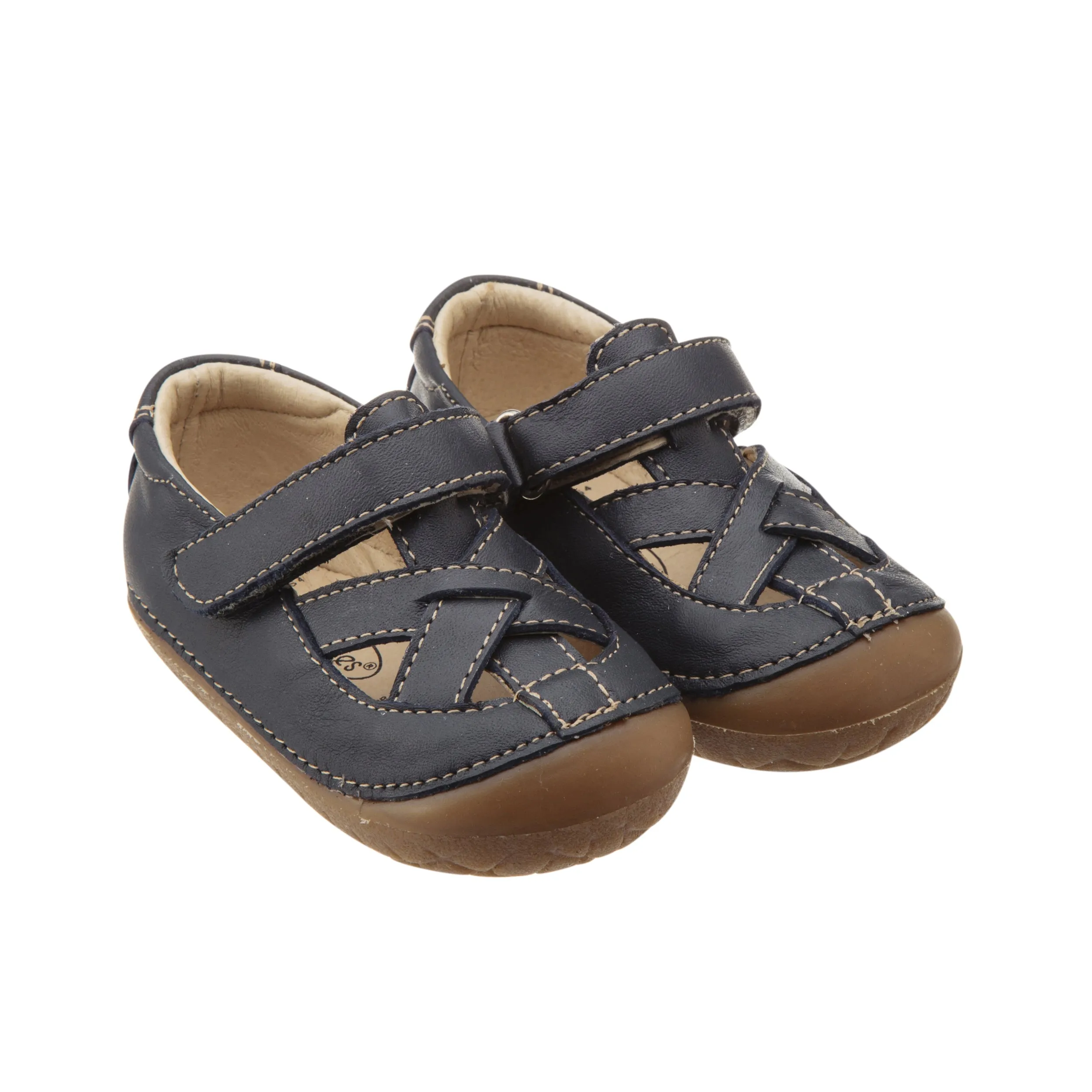 Clarks Orthopedic Sandals On Sale Old Soles Boy's and Girl's Thread Pave Leather Shoes, Navy