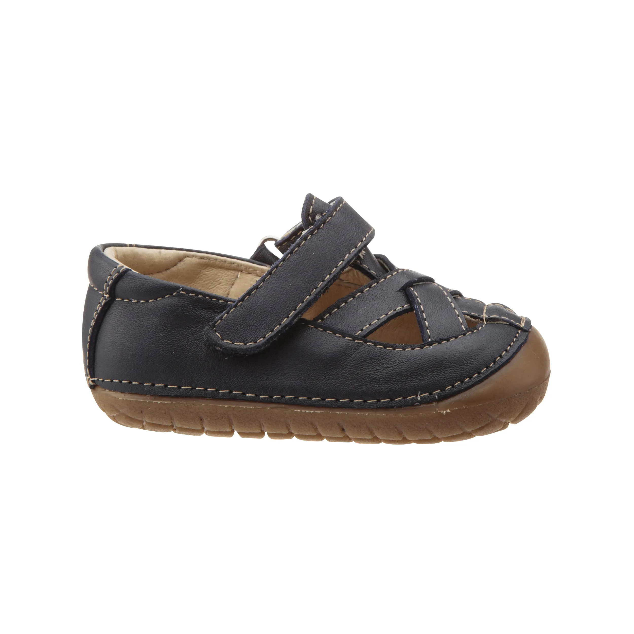 Boat Sandals Old Soles Boy's and Girl's Thread Pave Leather Shoes, Navy