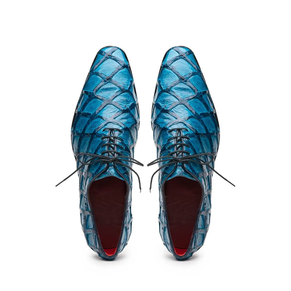 Olivieri Caribbean Blue Gold Shoes With Dress