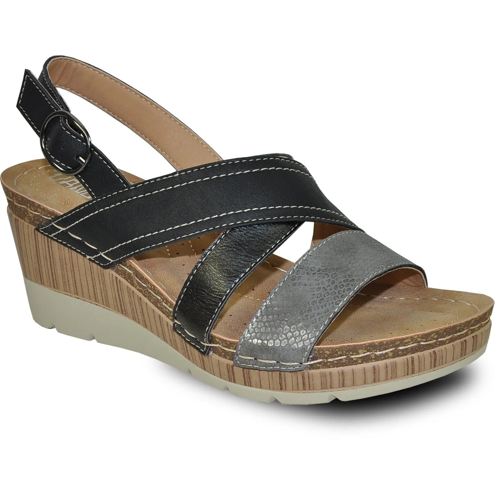 Sandals Store Near Me VANGELO Women Sandal REESE Wedge Sandal Black