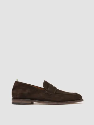 OPERA 001 - Dark Brown Suede Penny Loafers Gucci Rubber Loafers