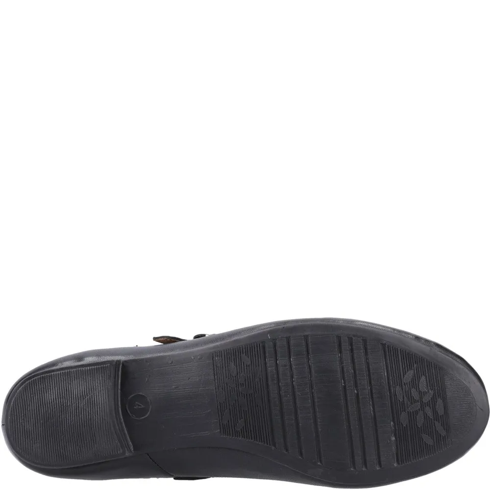 Women Animal Print Flat Shoes Black Leather Nancy Mary Jane Ballerinas