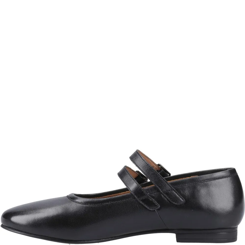 Black Leather Nancy Mary Jane Ballerinas Flat Pageant Shoes