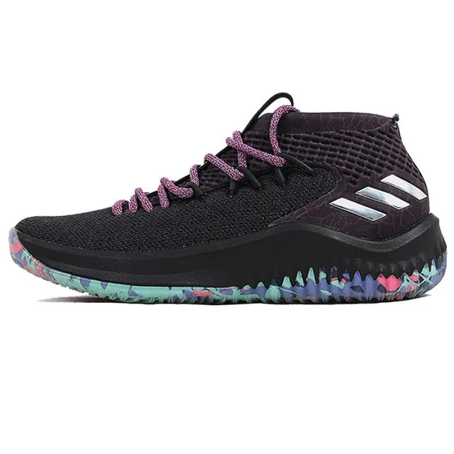 Original New Arrival 2018 Adidas Dame 4 Men's Basketball Shoes Sneakers Blue And Black Basketball Shoes