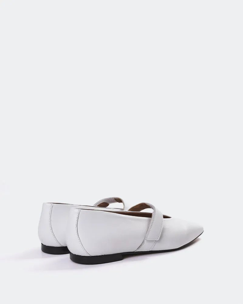 Flordeliz White Leather Flat Taryn Rose Shoes