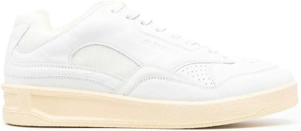 Boots Sneakers PANELLED LOW-TOP LEATHER SNEAKERS