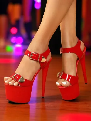 Patent Gold Buckle Platform Heels White Women's High with High Heels And Wedge Shoes