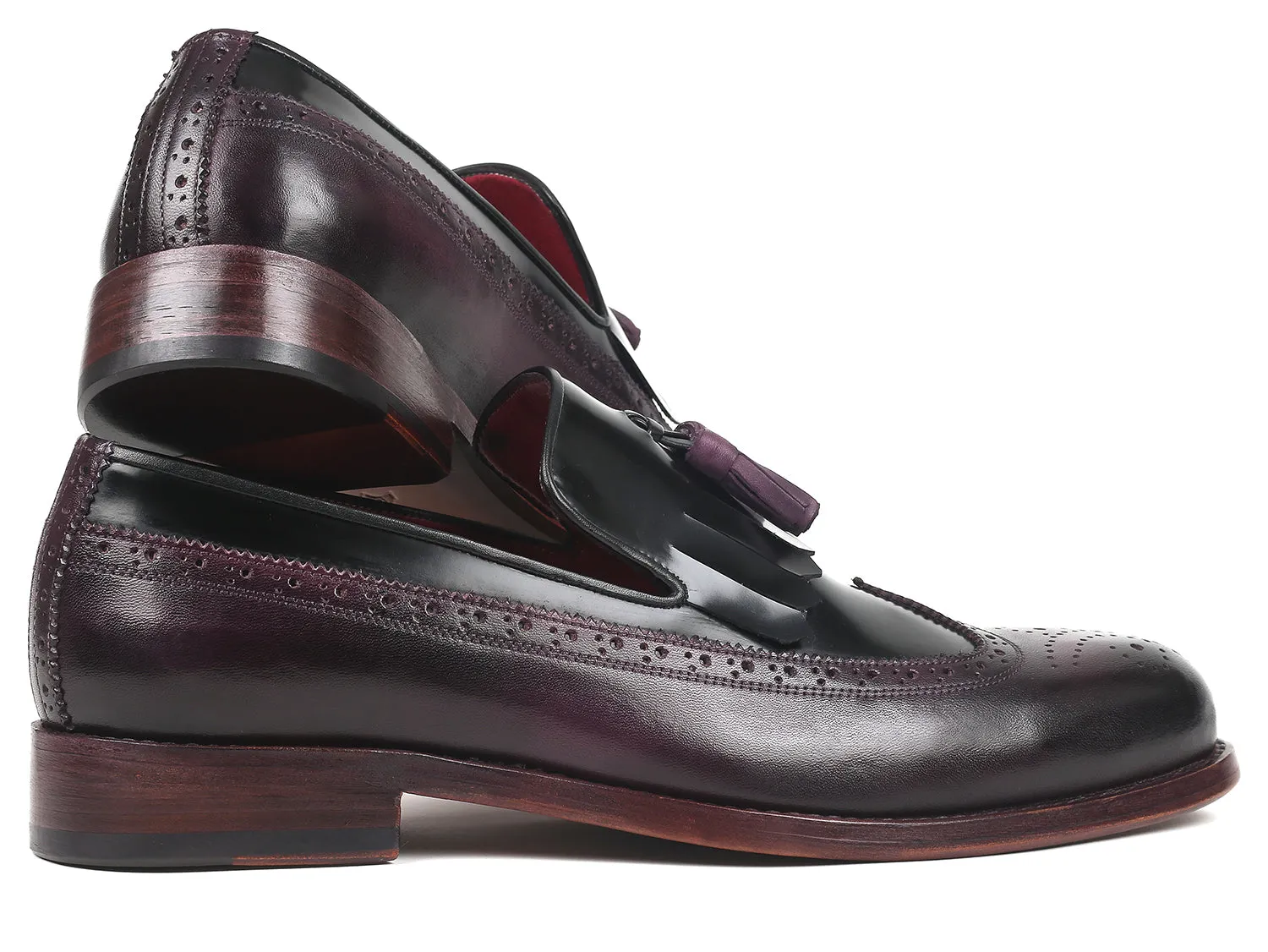 Penny Loafers Coin Paul Parkman Kiltie Tassel Loafer in Black and Purple