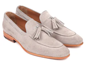 Comfortable Dress Loafers Paul Parkman Men's Tassel Loafers Grey Suede (ID#GRY32FG)