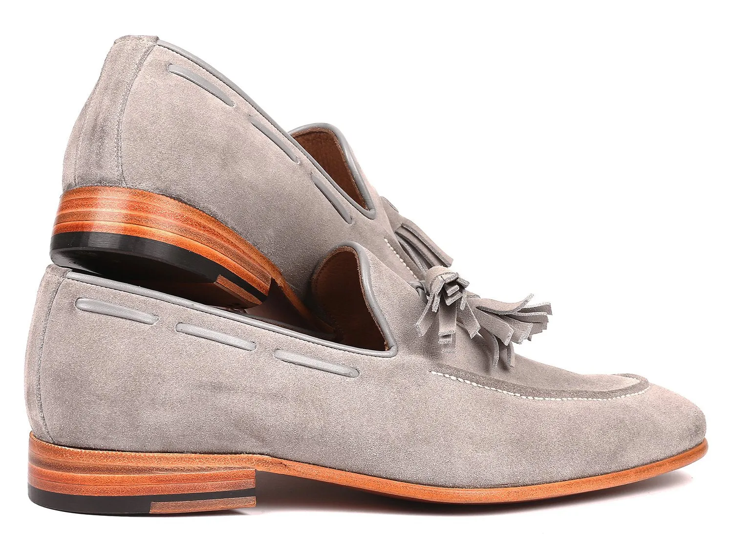 Paul Parkman Men's Tassel Loafers Grey Suede (ID#GRY32FG) Loafers At Target