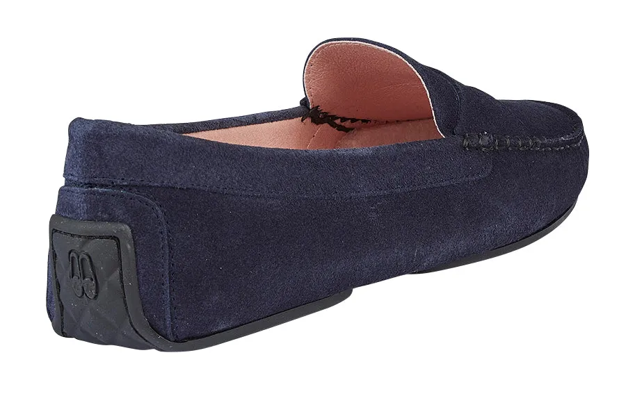 Pb Penny Navy Open Heel Flat Shoes