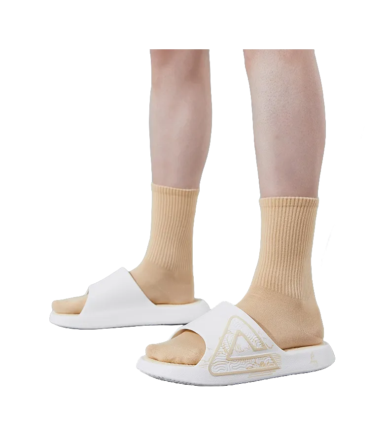 PEAK State Pole Classic Drag Quiet Slip Resistant Cushioning Slide Slippers Unisex White Light Khaki Shepherd Slippers