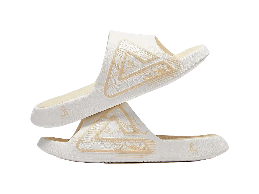 PEAK State Pole Classic Drag Quiet Slip Resistant Cushioning Slide Slippers Unisex White Light Khaki Glerup Slippers