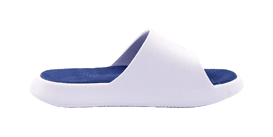 PEAK State Pole Slide Slippers Unisex White Blue Sheep Skin Slippers