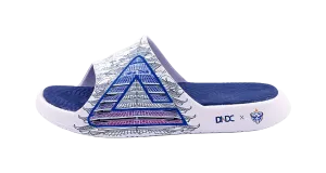 PEAK State Pole Slide Slippers Unisex White Blue Johnny Was Slides