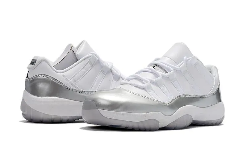 High Top Vs Low Top Basketball Shoes Nike Air Jordan 11 Retro Low White Metallic Silver Basketball Men
